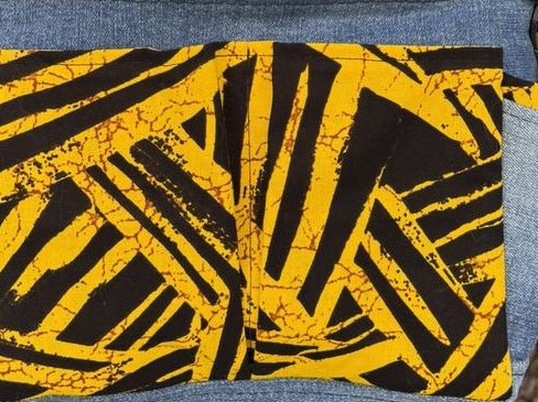 Façade de sac Triotin en wax jaune et noir